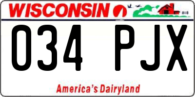 WI license plate 034PJX