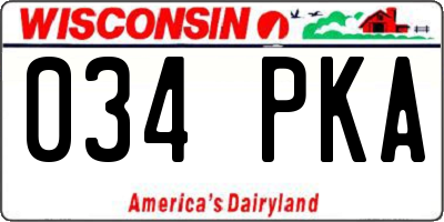 WI license plate 034PKA