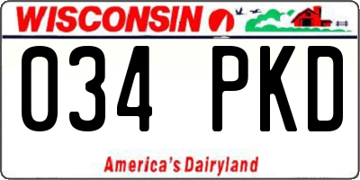 WI license plate 034PKD