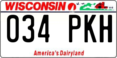 WI license plate 034PKH