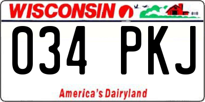 WI license plate 034PKJ