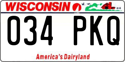 WI license plate 034PKQ