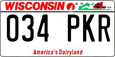 WI license plate 034PKR