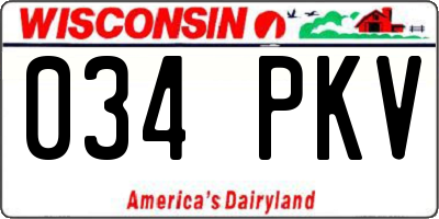 WI license plate 034PKV
