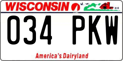 WI license plate 034PKW