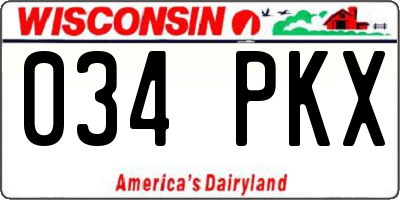 WI license plate 034PKX