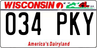 WI license plate 034PKY