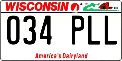 WI license plate 034PLL
