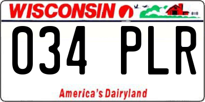 WI license plate 034PLR