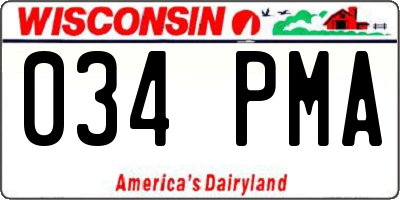 WI license plate 034PMA