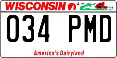 WI license plate 034PMD
