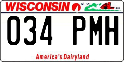 WI license plate 034PMH