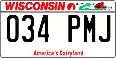 WI license plate 034PMJ