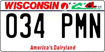 WI license plate 034PMN