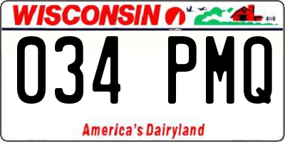 WI license plate 034PMQ