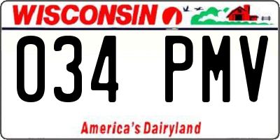 WI license plate 034PMV