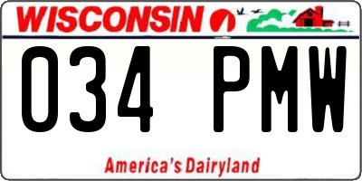 WI license plate 034PMW