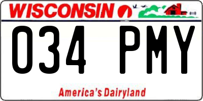WI license plate 034PMY
