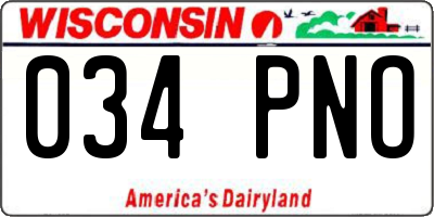WI license plate 034PNO