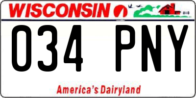 WI license plate 034PNY