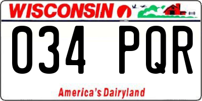 WI license plate 034PQR