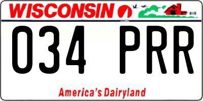 WI license plate 034PRR