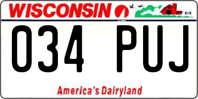 WI license plate 034PUJ
