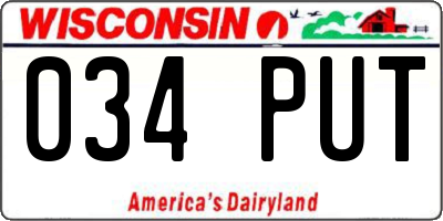 WI license plate 034PUT