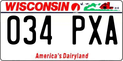 WI license plate 034PXA