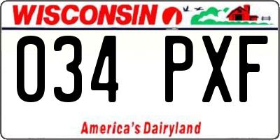 WI license plate 034PXF