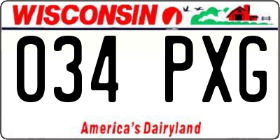 WI license plate 034PXG
