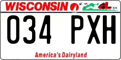 WI license plate 034PXH