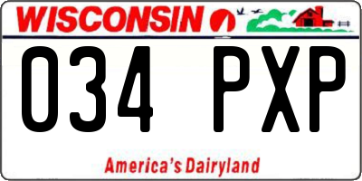 WI license plate 034PXP