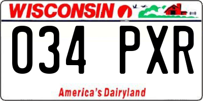 WI license plate 034PXR