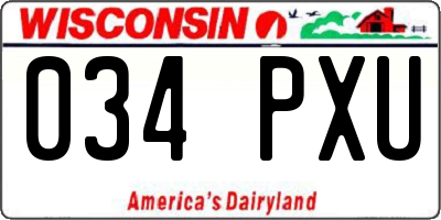 WI license plate 034PXU