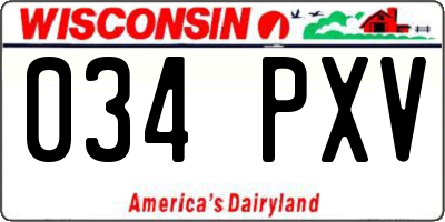 WI license plate 034PXV