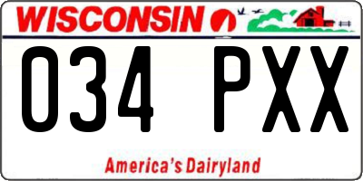 WI license plate 034PXX