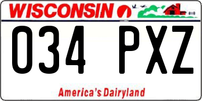 WI license plate 034PXZ