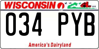 WI license plate 034PYB