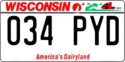 WI license plate 034PYD