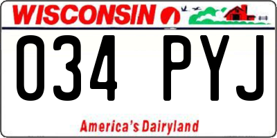 WI license plate 034PYJ