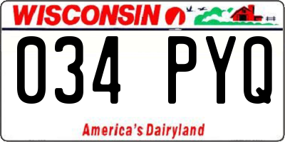 WI license plate 034PYQ