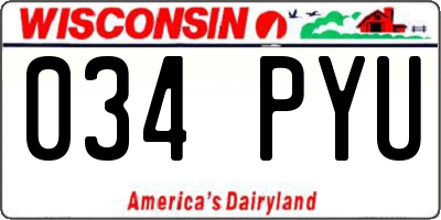WI license plate 034PYU