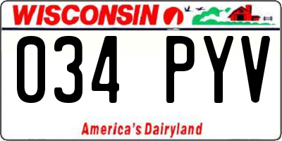 WI license plate 034PYV