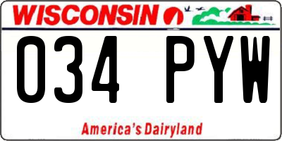 WI license plate 034PYW