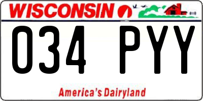 WI license plate 034PYY