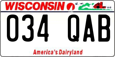 WI license plate 034QAB