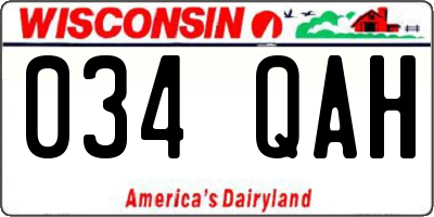 WI license plate 034QAH