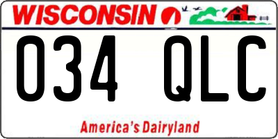 WI license plate 034QLC