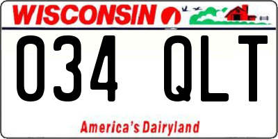 WI license plate 034QLT